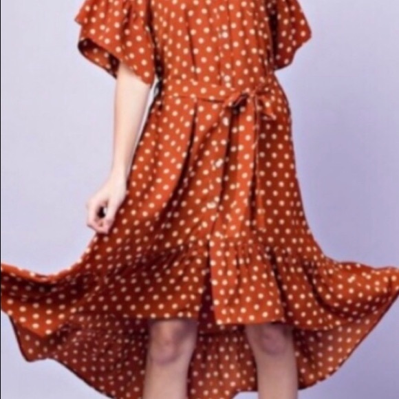 Polka Dot Midi Wrap Dress - Picture 3 of 5